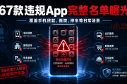 67款违规App完整名单曝光 覆盖手机贷款医院停车等日常场景